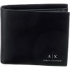 Armani Exchange Men's Essential, Plain, Printed Logo Bi-Fold Wallet, Black,