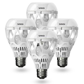 SANSI 18W (150 Watt Equivalent) LED Light Bulb, A21 LED Bulbs, 2500 Lumens Light Bulbs, 5000K Daylight LED, E26 Base, Non-Dimmable, Bright led Bulbs, 4-Pack