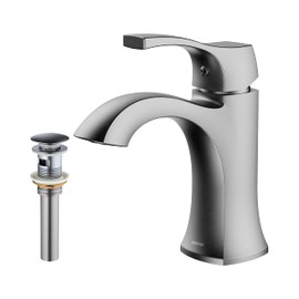 Karran Randburg KBF520 Single-Handle Single Hole Basin Bathroom Faucet with Matching Pop-up Drain in Stainless Steel