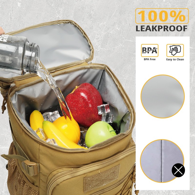 Tactical Backpack Cooler, 25L Cooler Backpack Insulated Leak-Proof, Heavy Duty