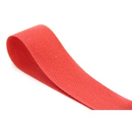 NTS-Nähtechnik 25 mm | 5 m Twill Tape | Seam Tape | 80% Cotton | Red