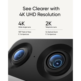 eufy Security eufy Security Indoor Cam S350 Dual Cameras 4K UHD Indoor Security Camera with 8× Zoom and 360° PTZ, Ideal for Baby Monitor/Pet Camera/Dog Camera/Home Security, Human/Pet AI, Dual-Band Wi-Fi 6