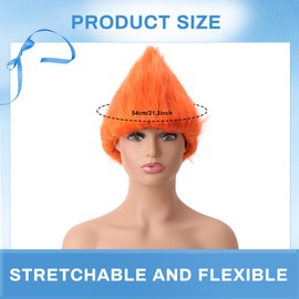 AIVibrat Orange Wig Hair Headband Costume Funny Wigs Blue Wigs for Women (Orange, Medium)