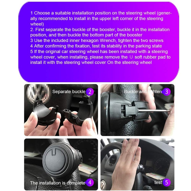 QOTSTEOS Steering Wheel Spinner, Spinner Knob Steering Wheel, Universal Fit