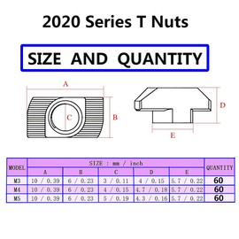 SpzcdZa 2020 Series T Nuts,105pcs M4 Sliding T Slot Nut Hammer Head Fastener Nut Nickel Plated Carbon Steel, M4 Half Round Roll in T-Nut for 2020 Series Aluminum Extrusion Profile