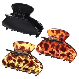 Pack of 3 Large Hair Clips, Women's Acetate Hair Claw Clips for Decoration, Strong Durability, Ideal for Thick Hair, Elegant Hairstyles