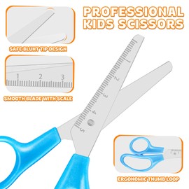 5'' Kids Scissors, 180 Pack Safety Children Scissors for School, Stainless Steel Blades Blunt Tip Scissor for Teacher Students,Comfort-Grip Handle Craft Scissor for Art Classroom Use, Assorted Colors