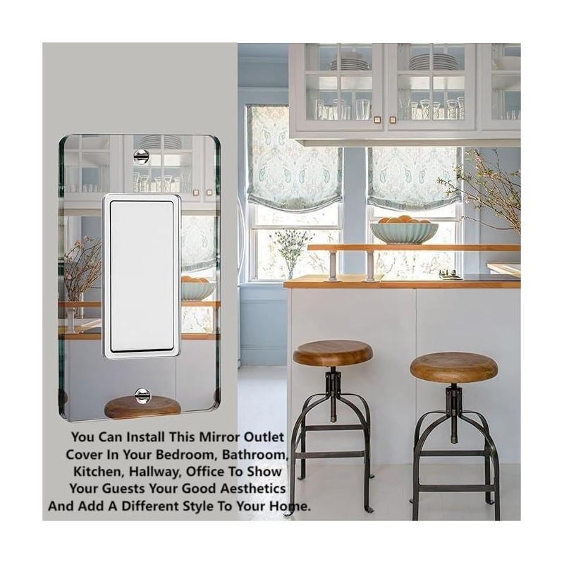 Generic Mirror Acrylic Single Rocker Light Switch Cover Decorative 1