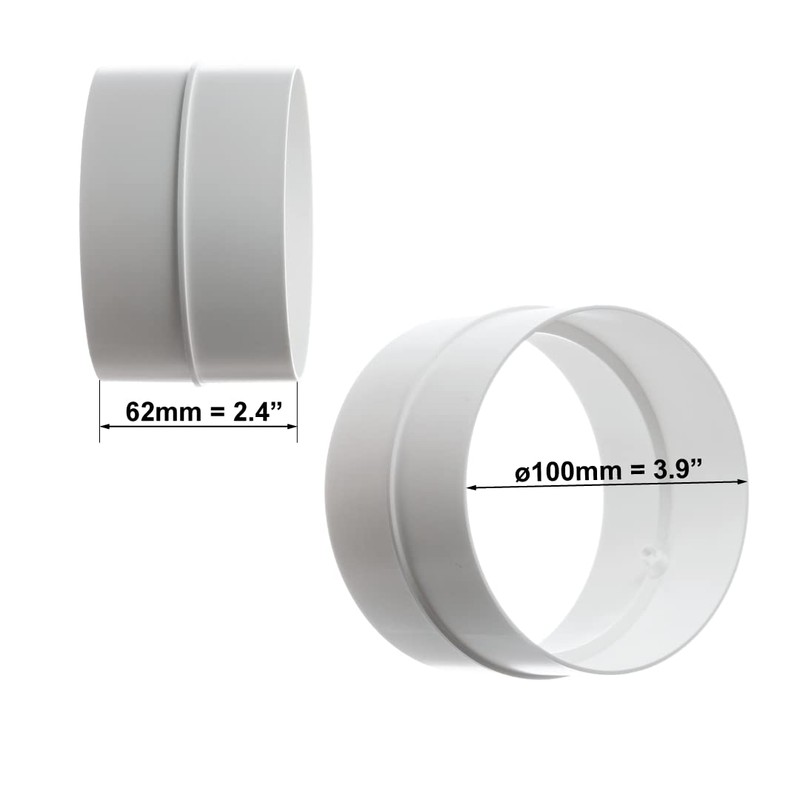100mm / 4 Inch Duct Connector - Round PVC Ducting