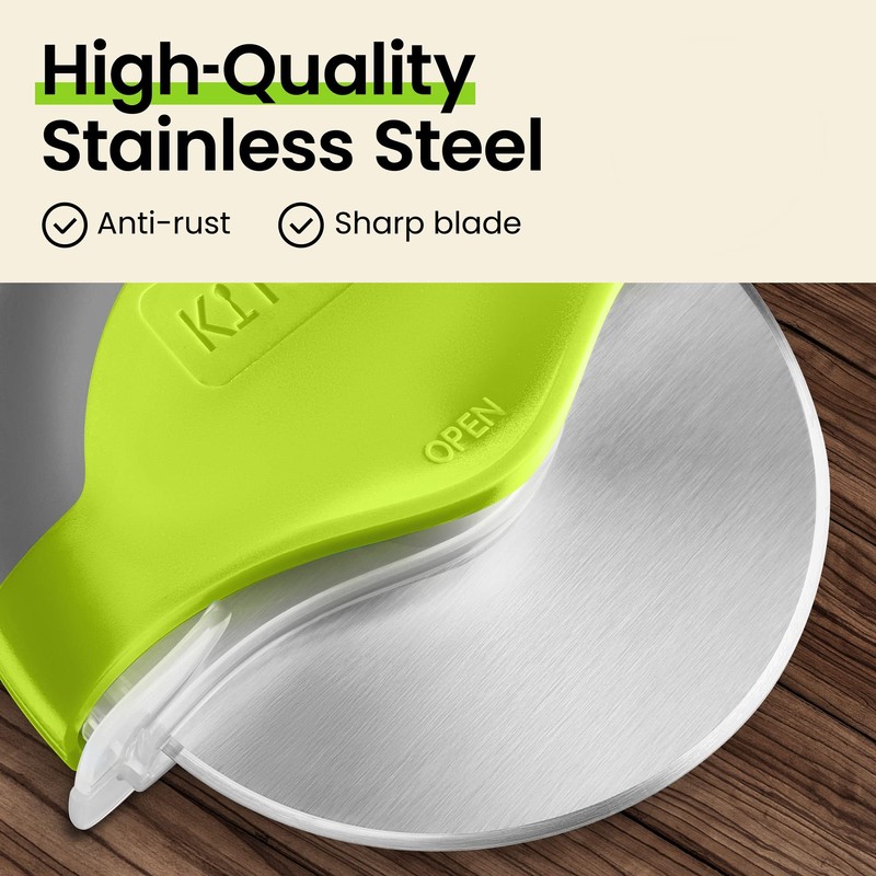 Kitchy Pizza Cutter Wheel with Protective Blade Cover, Ergonomic Pizza