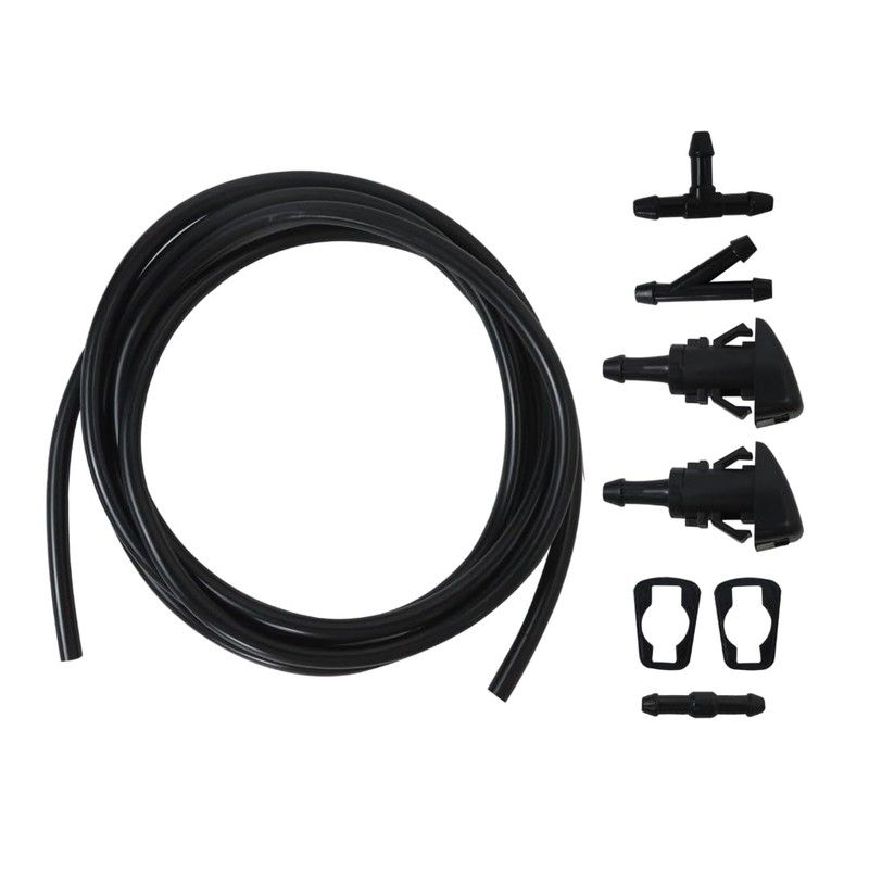 4805742AB Windshield Washer Nozzles w/Gasket,2m Fluid Hose Tube Kit Repl.#5116079AA