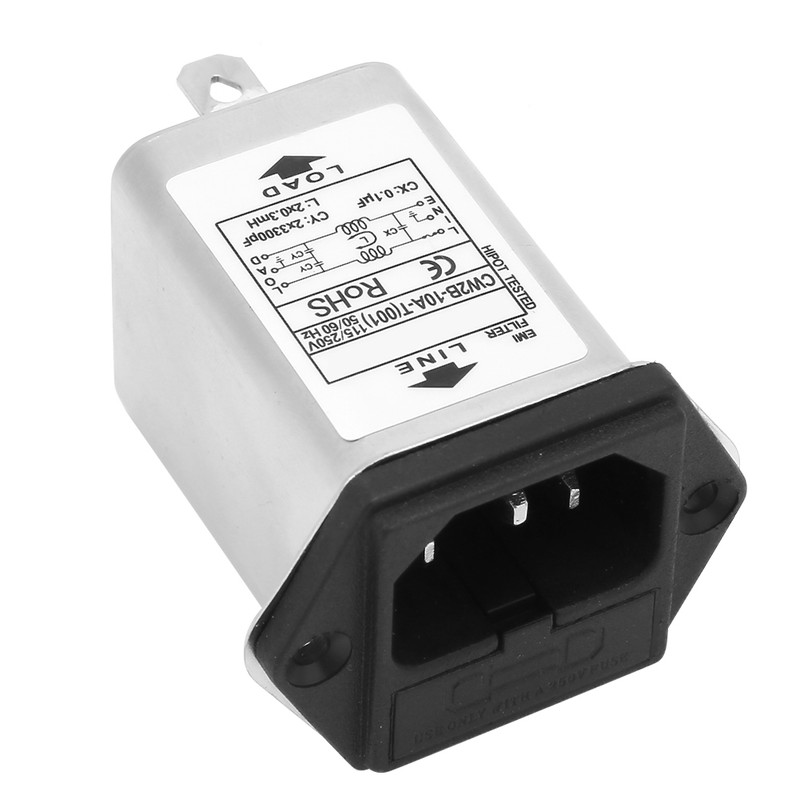 CW2B-10A T (001) EMI Power Filter with Fuse Socket 2-in