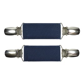 Olata Women's Elasticated Cinch Clip/Cardigan Clip for Clothing - Pack of 2. Blue (Silver Clips)