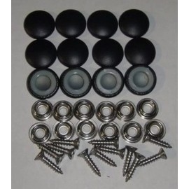 Vstar Products 12 Dura Snap Upholstery Buttons Black Vinyl Choice Of Size And Screws - #30 Buttons With 3/4" Screws