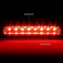DNA MOTORING 3BL-4RUNNER03-LED-CH Chrome Housing LED Third Tail Brake Light [Compatible with 03-09 4Runner]