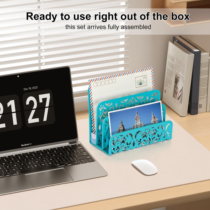EasyPAG Mail Organizer Countertop 2pc Desk Mail Sorter for Envelope