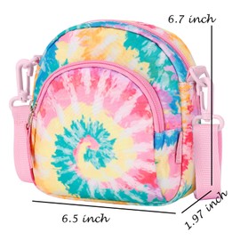 Choco Mocha Girls Purses for Kids Crossbody Bag Little Girls Cute Purse Bag Kids Gifts Age 3 4 5 6 7 8 9 10, Tie-dye Rainbow