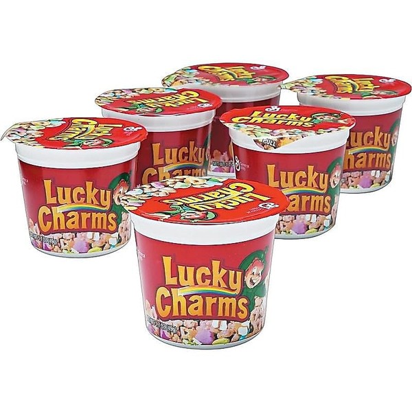 Lucky Charms General Mills AVTSN13899 - Taza de cereales individuales de 1.7 onzas, paquete de 6