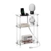 HMYHUM Acrylic Narrow Side Table with Charging Station, 7'' Width,