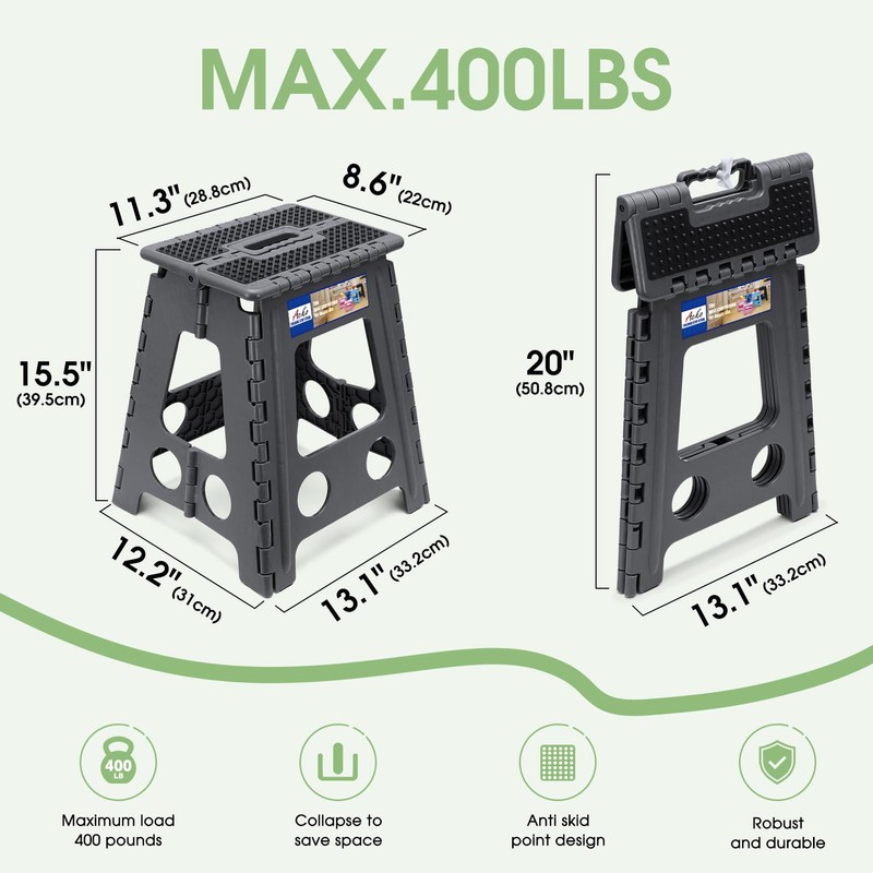 ACKO Folding Step Stool Foldable 16 Inch Stools for Adults