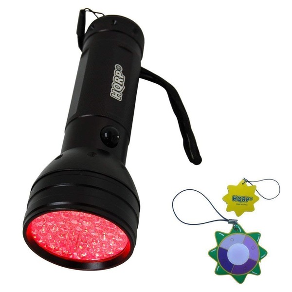 HQRP Portable Deep Red LED Flashlight 51 LED with a Large Coverage Area For Zoologists, Bird Watchers, Wildlife Photographers for Work at Night Time