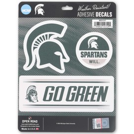 Michigan State University Team Spirit Adhesive Decals - Fun Set of Michigan State Stickers for Car, Window or Laptop