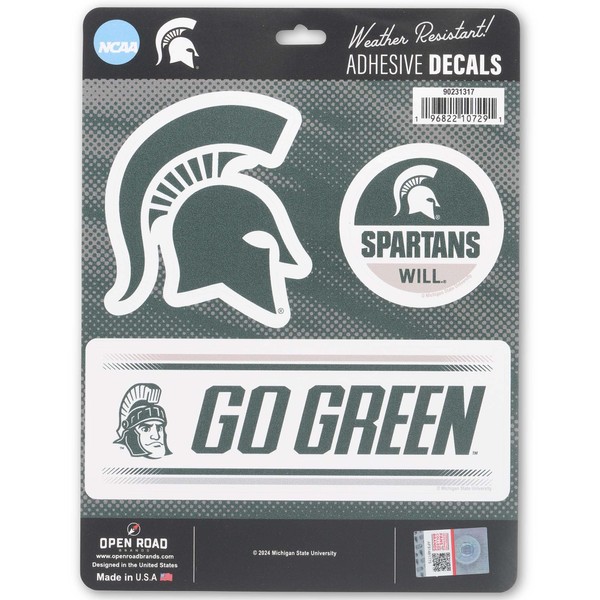 Michigan State University Team Spirit Adhesive Decals - Fun Set