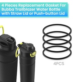 BOSORIO 4 PCS Gaskets Compatible with Bubba Trailblazer Water Bottle with Straw Lid or Push-Button Spout Lid 24oz&40oz, Replacement Rubber Seal Part for Straw Lid and Spout Lid