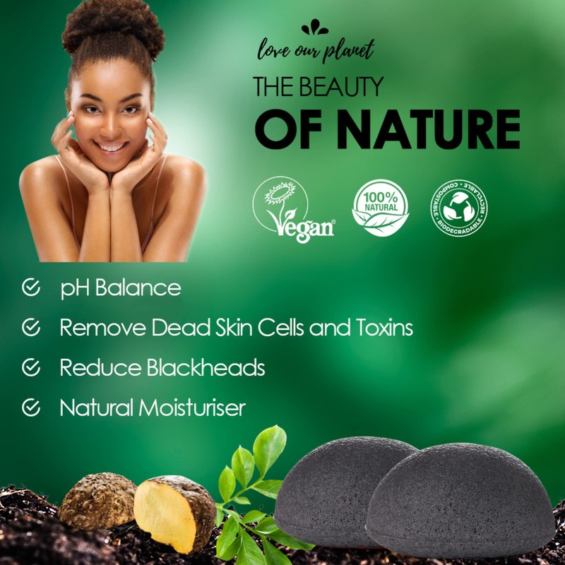 Love Our Planet Facial Konjac Sponge (4 Pack) | Exfoliating