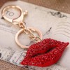 Reizteko Big 3D Hot Lips Shape Sparkling Charm Blingbling Keychain