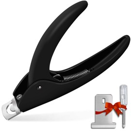 GA&EN Black Adjustable Artificial Acrylic Fake Nail False Nail Tip Clipper Cutter Trimmer Manicure Pedicure Sharp Blade Clip Tool for Salon Home Nail Art Beauty Design DIY