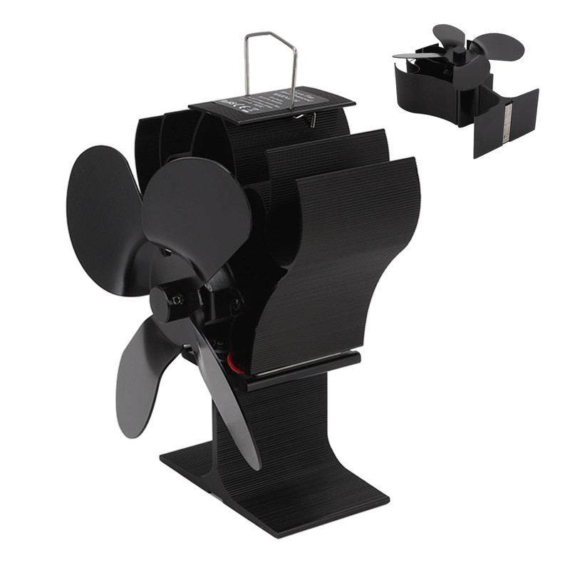 Heat Powered Stove Fan Self Starting Heat Resistant Aluminum Alloy