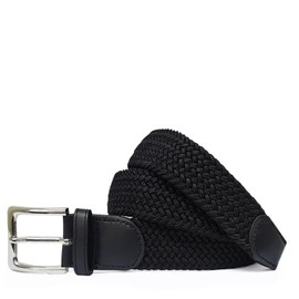 Glamexx24 Unisex Elastic Fabric Belt Braided Stretch Belt Stretchy Belt for Men and Women, black