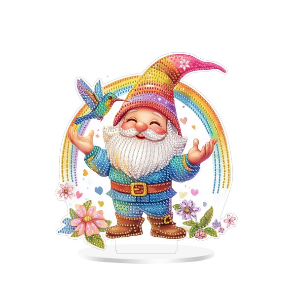 Eiflow Desktop Diamond Art Ornament Kit for Adults Gnome, DIY