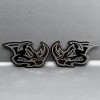 Emblem Badge 2pcs Rhino Badges Emblem Black Mate Black BADGES