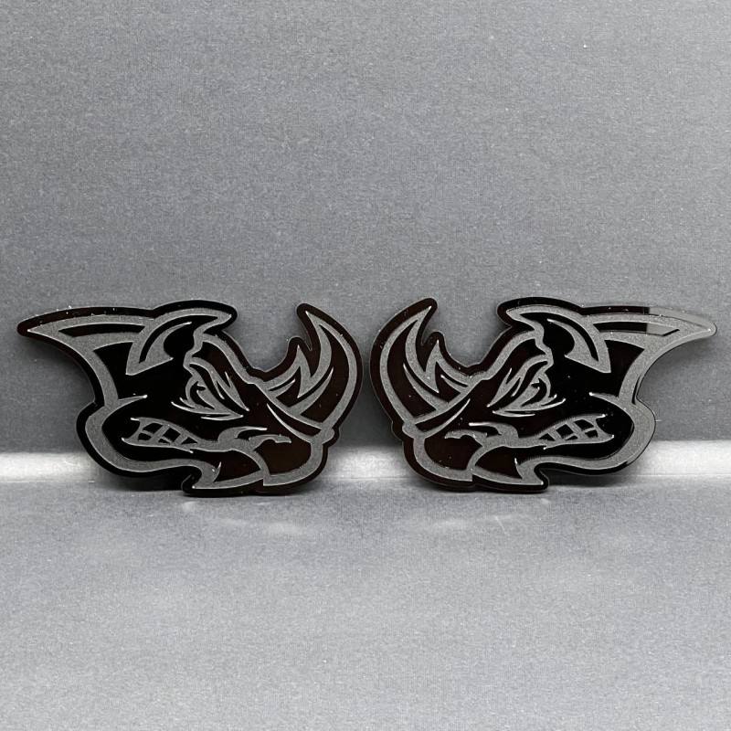 Emblem Badge 2pcs Rhino Badges Emblem Black Mate Black BADGES