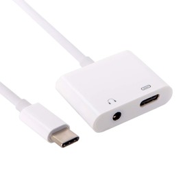 Cablecc USB-C to 3.5mm Earphone AUX Audio & Type-C Female Combo Adapter for Cell Phone Tablet
