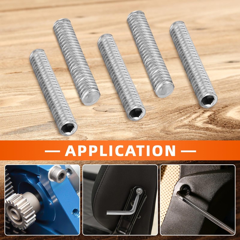 MewuDecor M8 x 8mm Internal Hex Socket Set Grub Screws