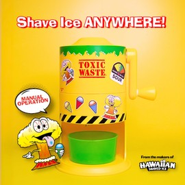 TOXIC WASTE Mini Snow Cone Machine by Hawaiian Shaved Ice Manual Ice Shaver No Electricity Needed Ice Cups and DIY Stickers Included