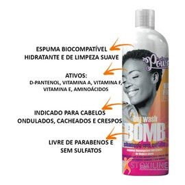 Soul Power Big Wash Bomb Shampoo 315ml Vegan Friendly GMO Free Cruelty Free - Anti-Frizz Hydrating with Natural Oils - Imported from Brazil