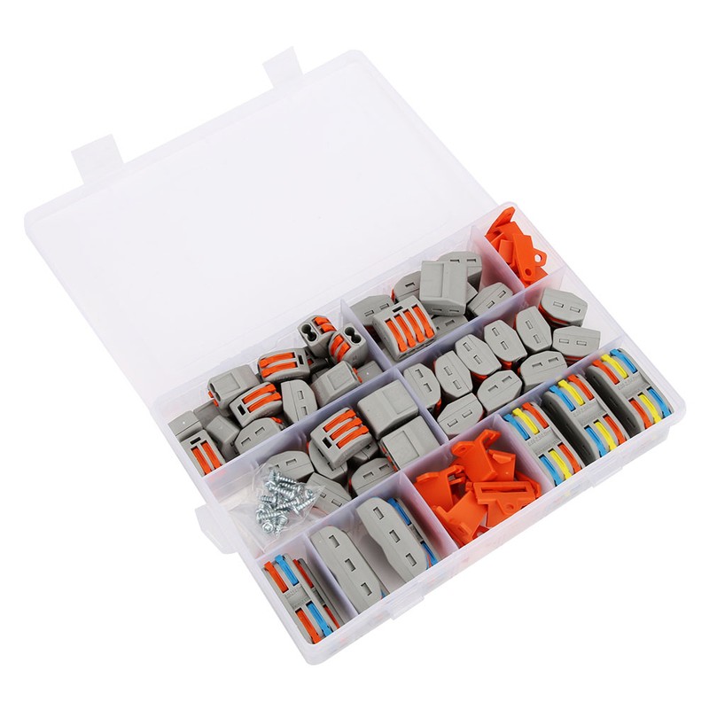 82Pcs Wiring Connector Conductor PCT Colorful Connecting Terminals with Bracket
