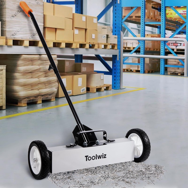 Toolwiz Magnetic Pick Up Sweeper with Wheels 24-inch Large Magnet