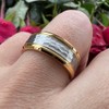 LUXUBANDS 8mm Gold Hammered Tungsten Rings for Men Women Wedding