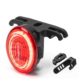 ROCKBROS Bicycle Tail Light, IPX7 Waterproof, Rear Light, Automatic Flashing, Brake Sensor, Magnetic Suction Charging, 60 Hours of Lighting, Lightweight, 3 Lighting Modes, Road Bike, Running Light,
