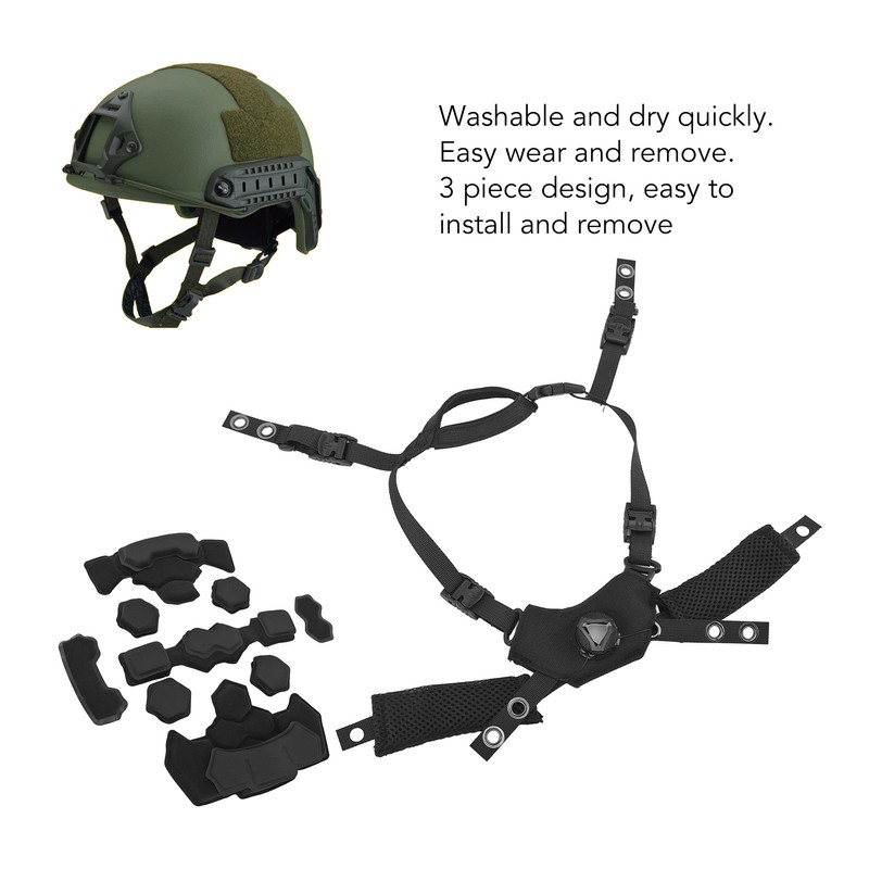 Helmet Liner System Internal Sponge Pad Adjustable Helmet Dial Suspension