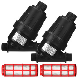 Glooglitter 2 Pcs 3/4" NPT Drip Irrigation Y Filter, 3/4" MPT Inline Y Filter with 120 Mesh Stainless Steel Screen and Flush Cap for Garden Hose Irrigation System Parts