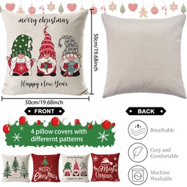 Christmas Cushion Cover, 50 x 50.4 Pieces, Cushion Cover 50 x 50 cm, Christmas Cushion, Christmas Cushion Cover 50 x 50, Small Cushion Cover, Linen Cushion Cover, Christmas, Merry Christmas Decoration