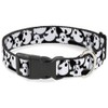 Buckle-Down Plastic Clip Collar - Ghosts Scattered Black/White - 1"