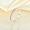 YL Stackable Ring Sterling Silver Created Pink Tourmaline Eternity Bands