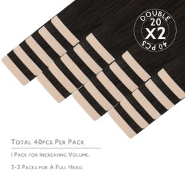 WENNALIFE Tape in Hair Extensions Human Hair 40pcs 60g 10 inch Dark Brown Real Human Hair Extensions for Women Hair Extensions Tape for Women Rallonge Cheveux Humain Naturel
